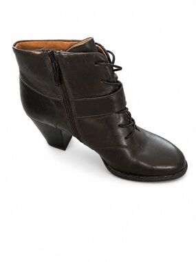 Sofft Wendy Leather Ankle Boots – Women’s Size 8M – Black Lace-Up Booties